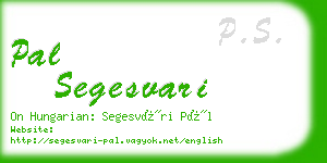 pal segesvari business card